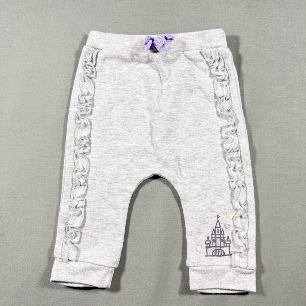 Disney Baby Castle Ruffle Joggers Size 0/3M
